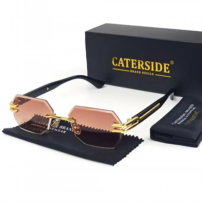 CATERSIDE Retro Rimless Sunglasses