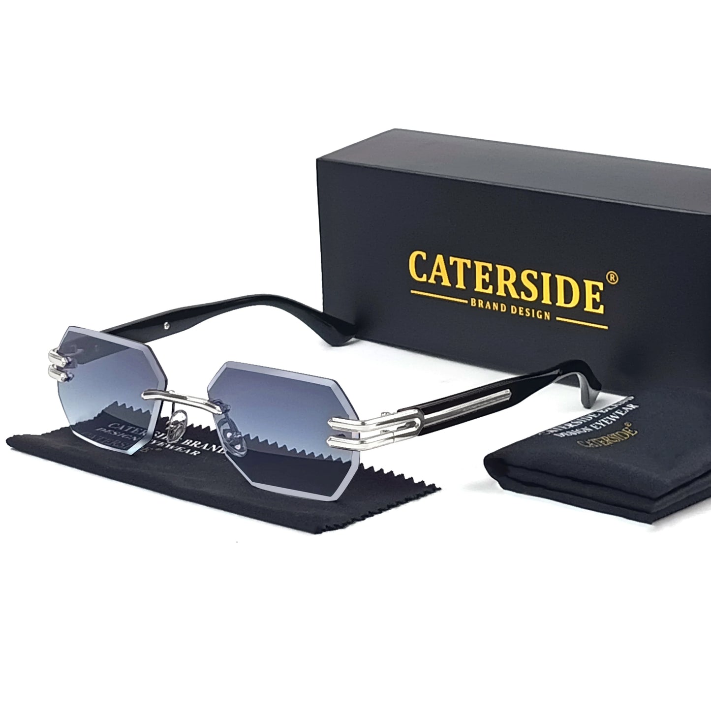 CATERSIDE Retro Rimless Sunglasses