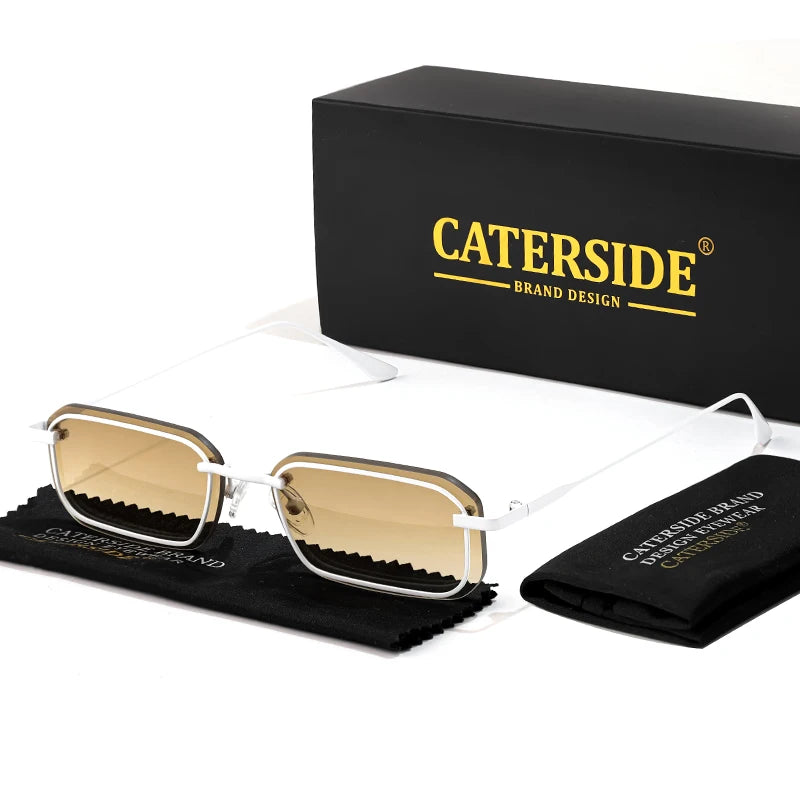 CATERSIDE Retro Punk Square Sunglasses