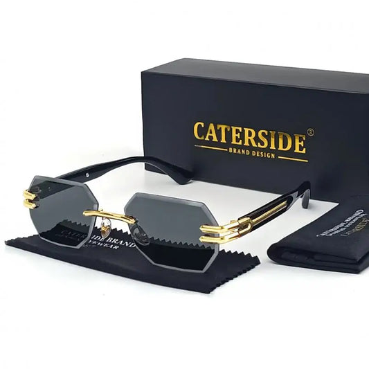 CATERSIDE Retro Rimless Sunglasses
