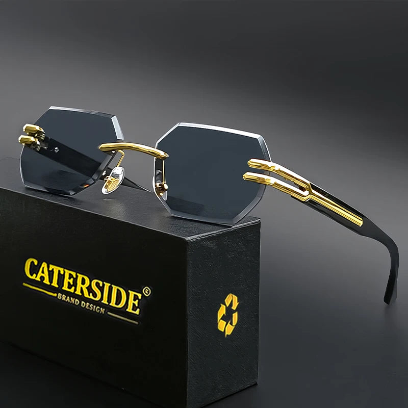 CATERSIDE Retro Rimless Sunglasses