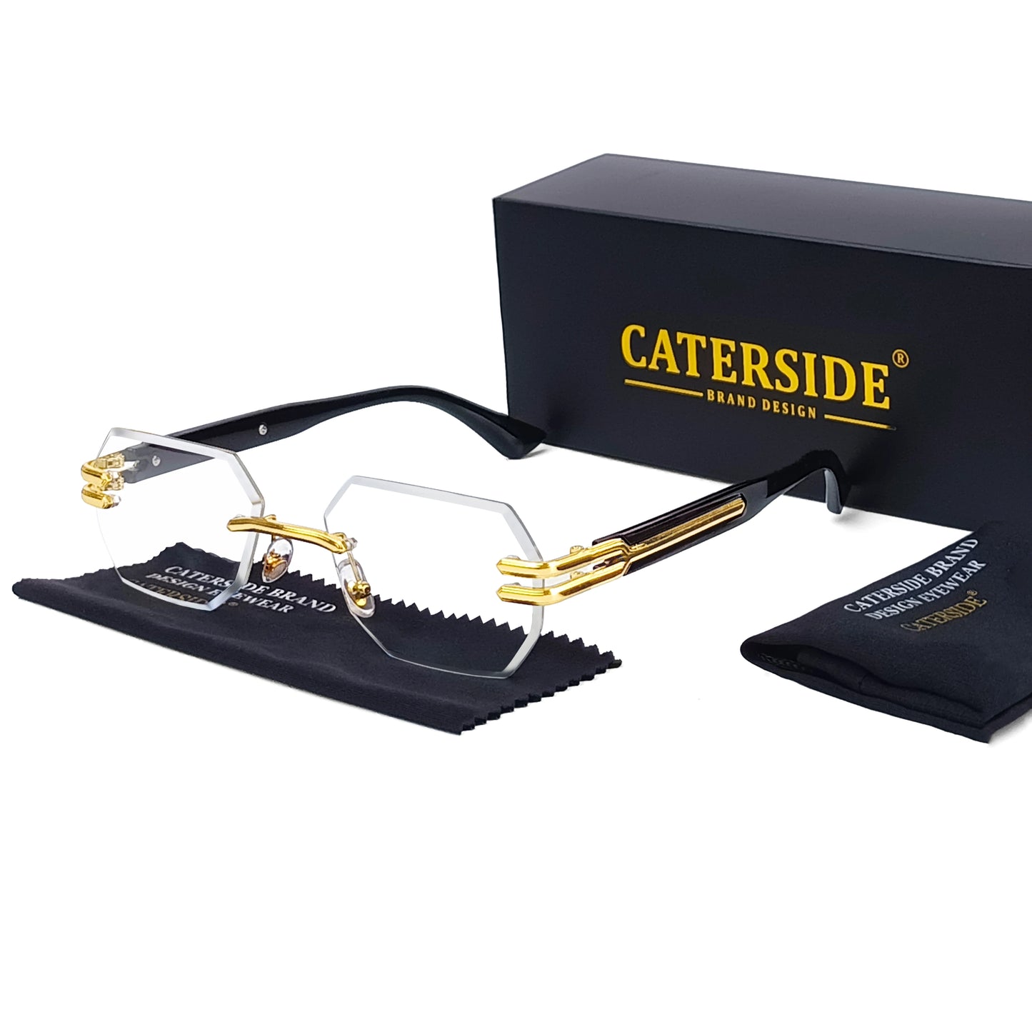 CATERSIDE Retro Rimless Sunglasses
