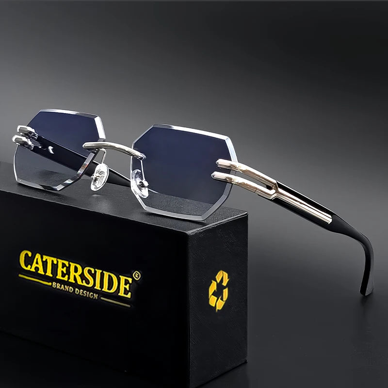 CATERSIDE Retro Rimless Sunglasses