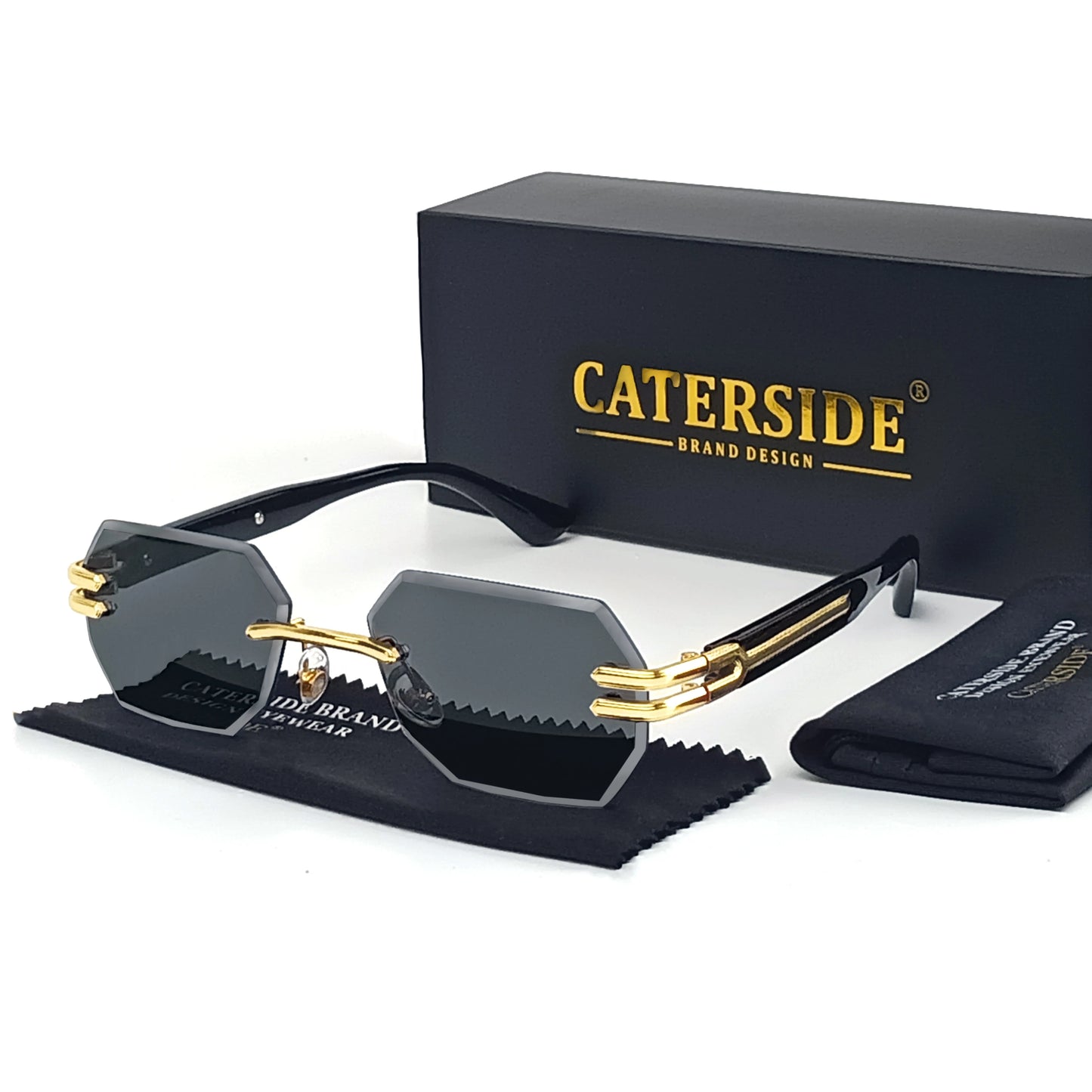 CATERSIDE Retro Rimless Sunglasses